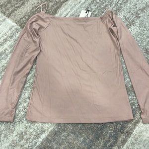 Off the shoulder ribbed blouse